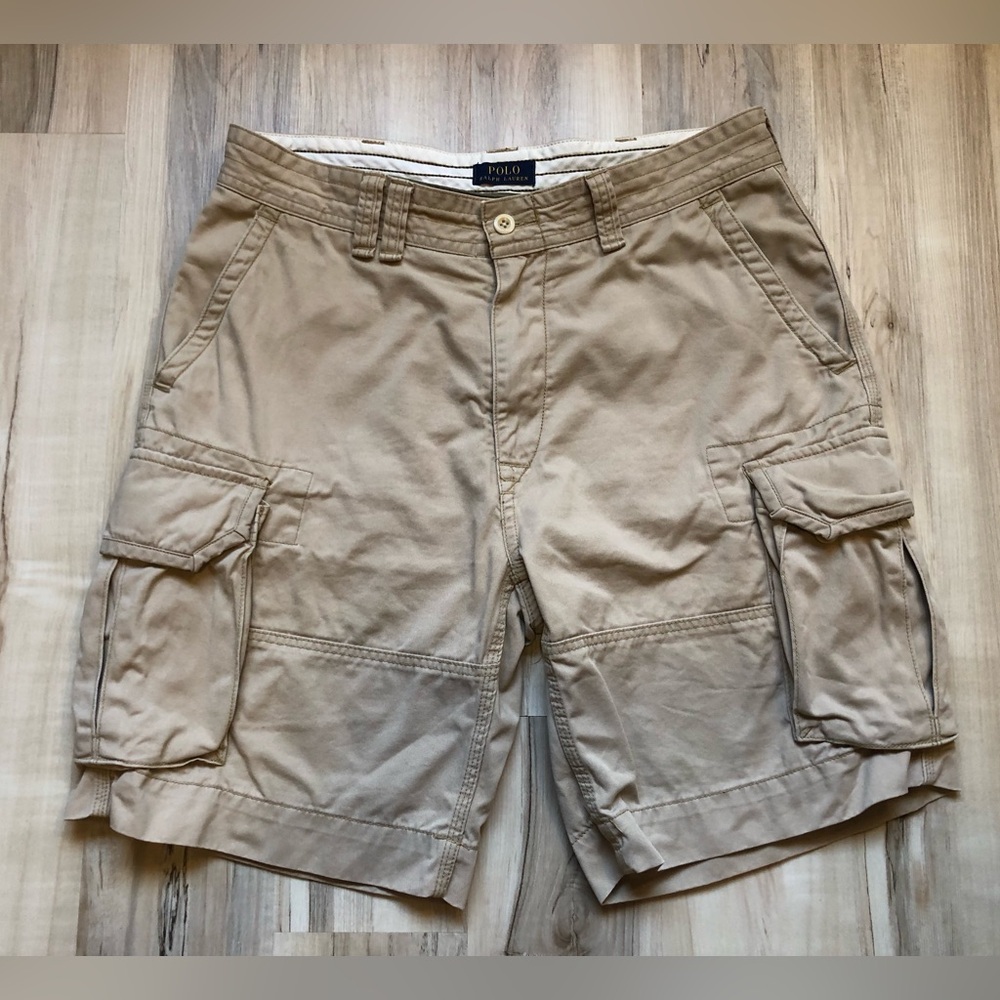 Polo by Ralph Lauren Beige Cargo Shorts 100% Cotton Classic Polo Chino